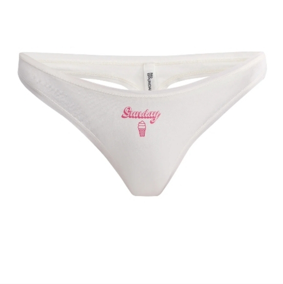 NO BOUNDARIES MID RISE THONG 7 PAIR DAYS OF THE WEEK PANTY SET - Picture 11 of 12